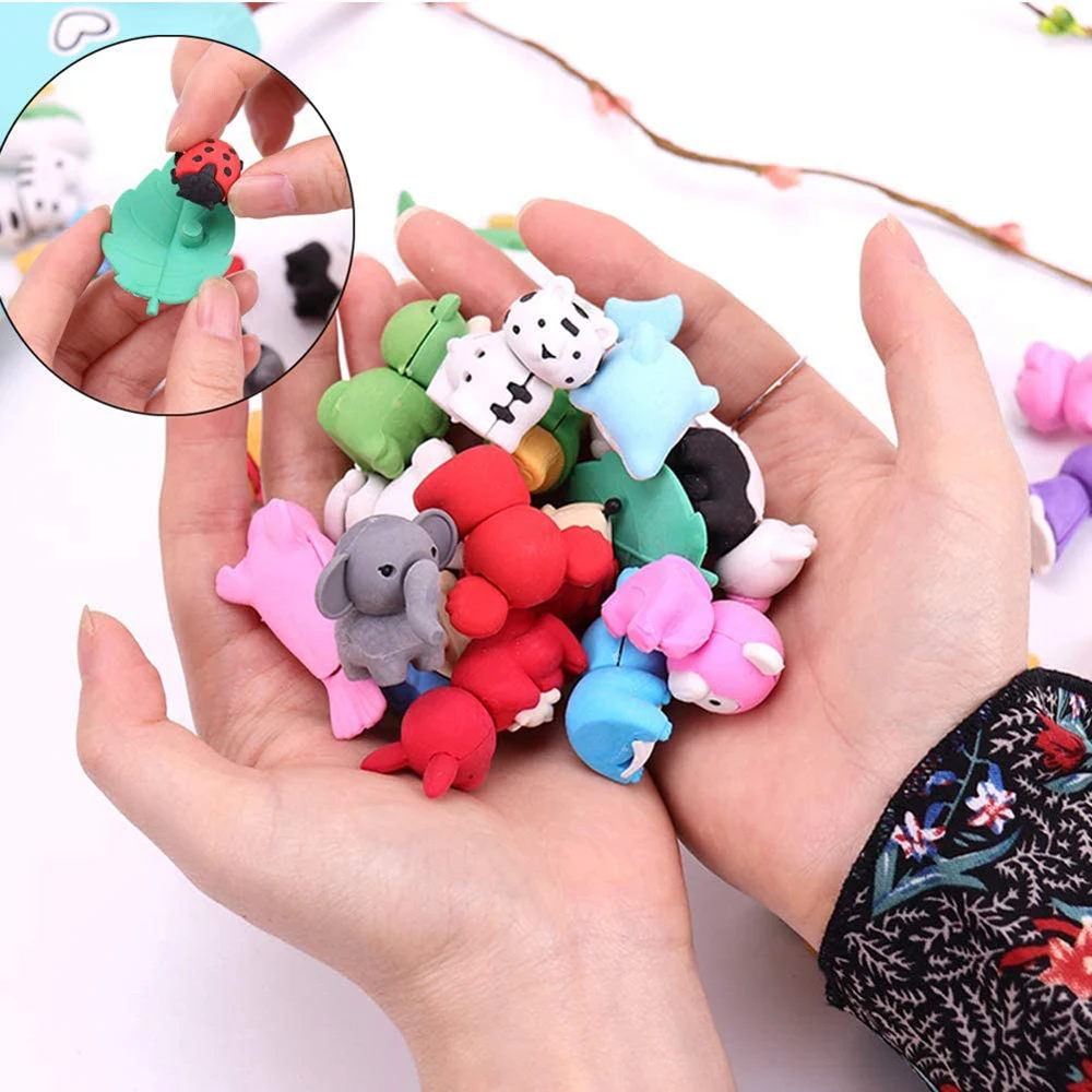 Ластик с мультяшным дизайном нетоксичный ластик 10 шт. в форме милых животных |