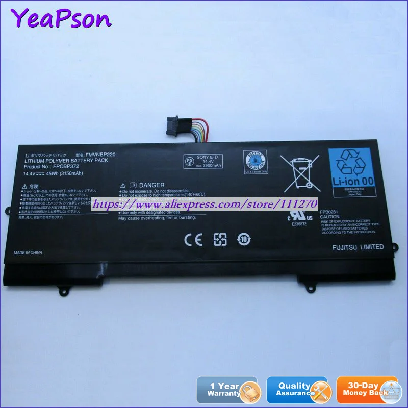 Аккумулятор Yeapson FPCBP372 FMVNBP220 FPB0281 для ноутбука Fujitsu Lifebook U772 14 4 В 45 Вт/ч | Компьютеры и