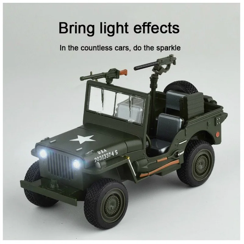1:32 Willys модель автомобиля из сплава камуфляжный многоцелевой военный внедорожник