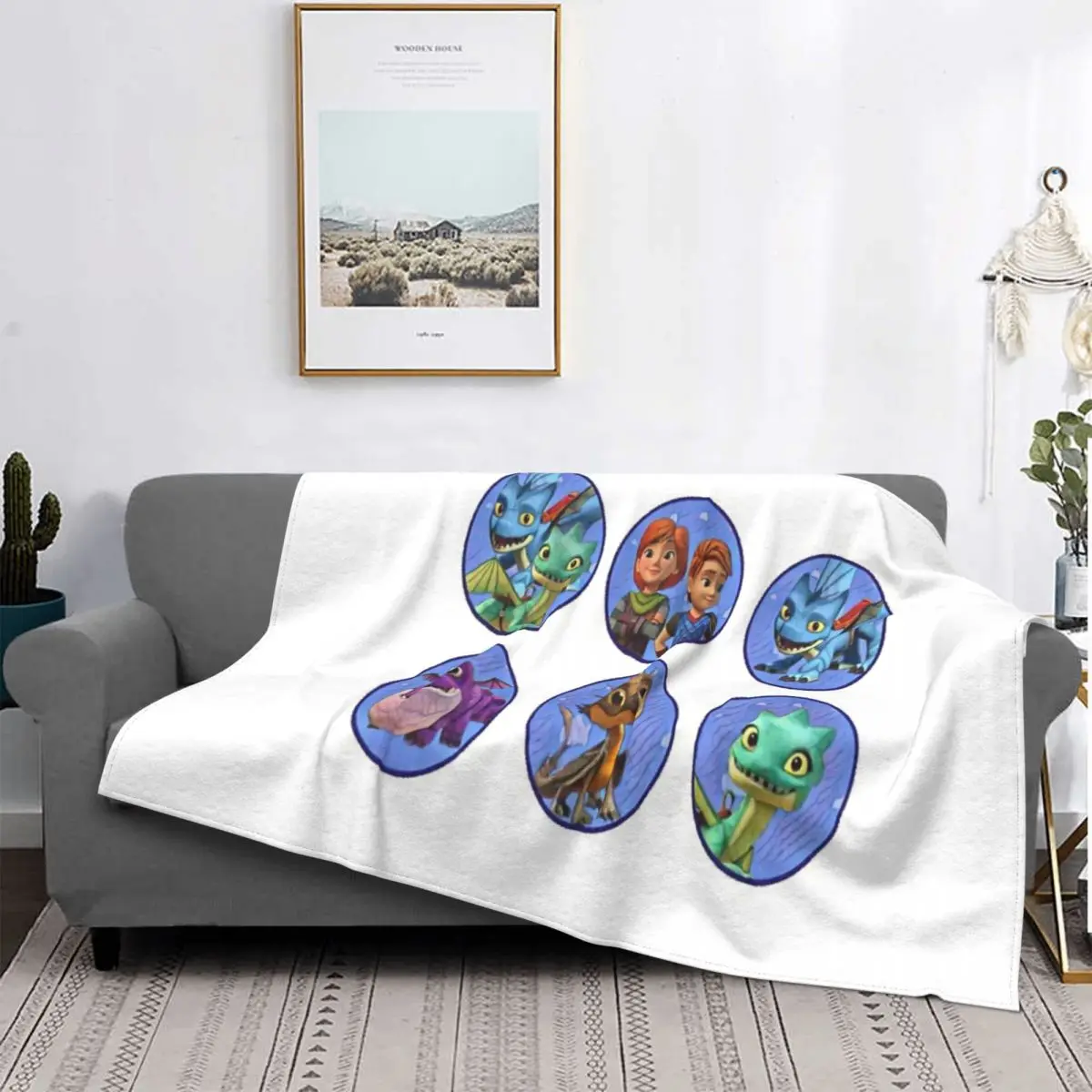 

Dragons Rescue Riders-colcha de cuadros para cama, manta Kawaii de 90, 1 manta