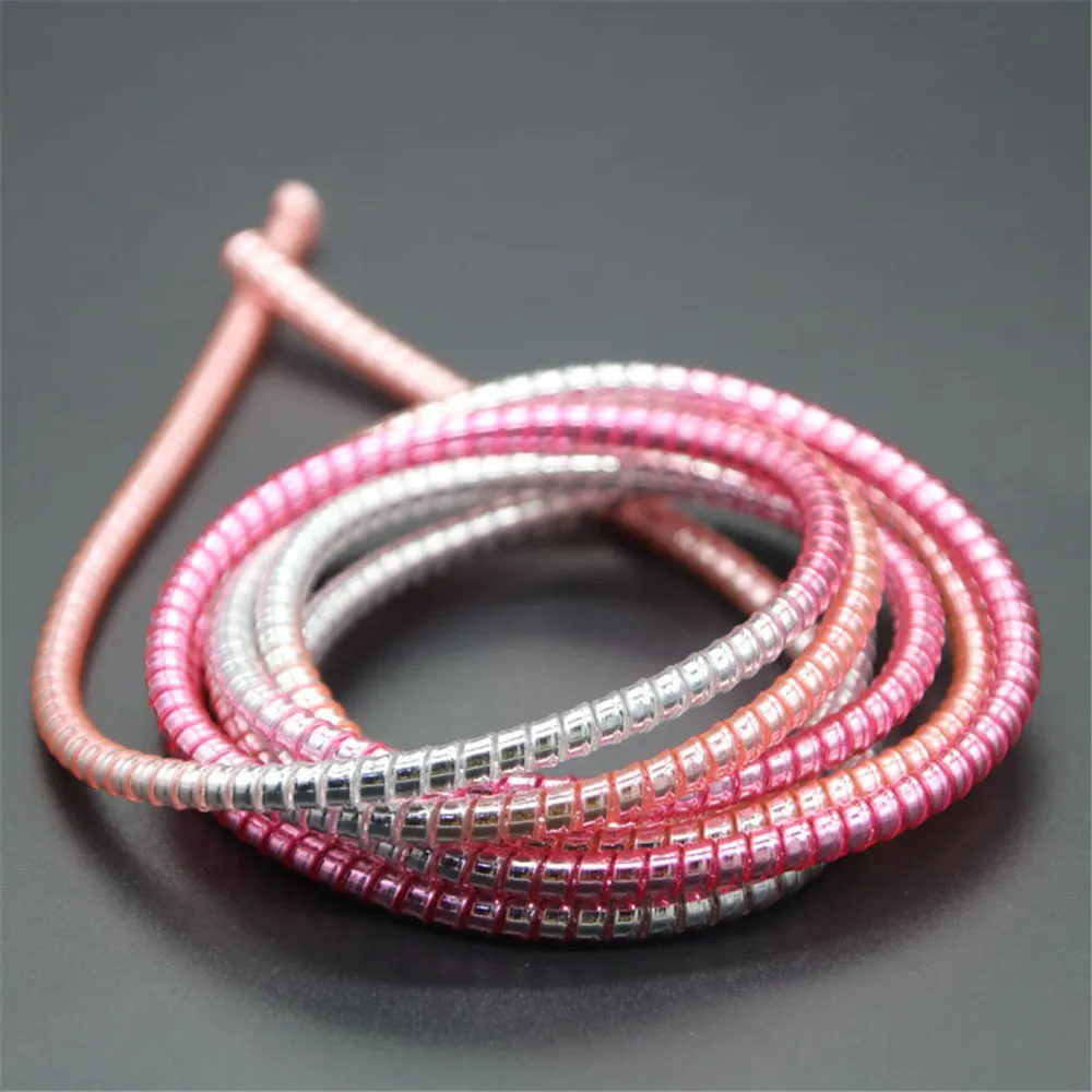 5pcs Gradient Color Cable Protector 1.4m Data Line Case Rope Protection Spring Cable Organizer Earphone Storage Holder Desk Set
