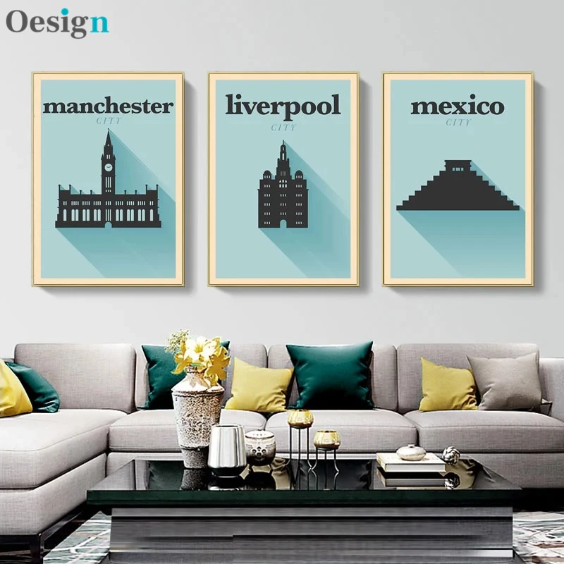 

Travel City Posters and Prints Retro Poster Canvas Painting for Living Room Modular Pictures Nordic Decoration Home Wall Decor