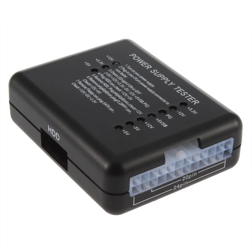 Тестер питания Checker светодиодный 20/24 Pin для PSU ATX SATA HDD измеритель измерения PC Compute