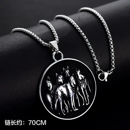 

2021 Goth Gift Simple Titanium Steel Sweater Personality INS Hip-Hop Pendant Chain Necklaces Men Popular