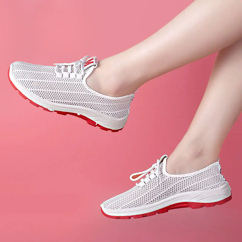 

2020 Running Shoes For Women Lace-up Sneakers Breathable Air Mesh Women Fitness Gym Sports Shoes High Quality Athletic Footwear