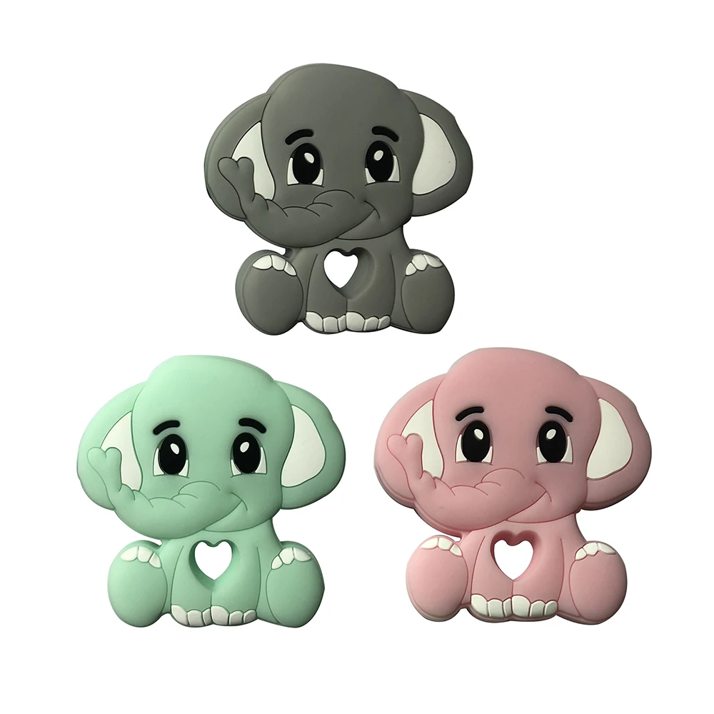 

Baby Silicone Teether Rodent Silicone Animal Elephant Pacifier Teeth Pendant BPA Free Silicone Beads Chew Bitter Children Goods