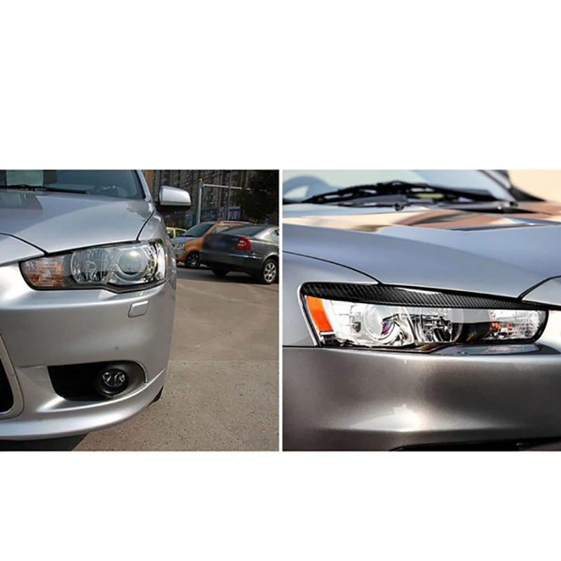 

Carbon Fiber Headlight Eyelids Eyebrows for Mitsubishi Lancer EVO X 10 08-14