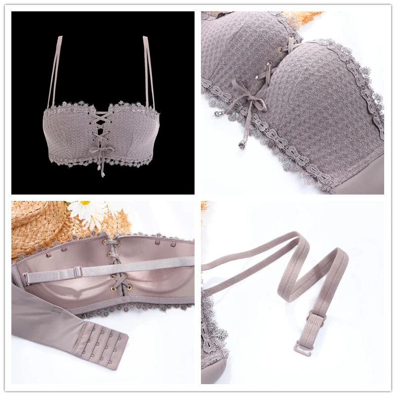 Новый без бретелек нескользящее нижнее белье для женщин Удобный пуш-ап невидимый