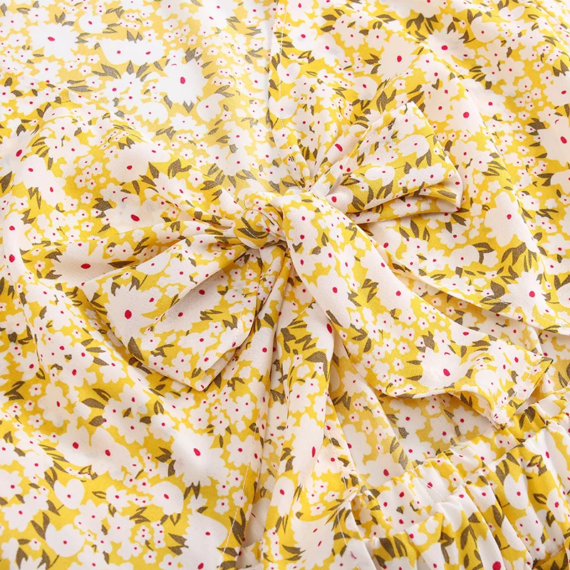 Женское летнее платье с цветочным принтом эластичное длинное пляжное миди