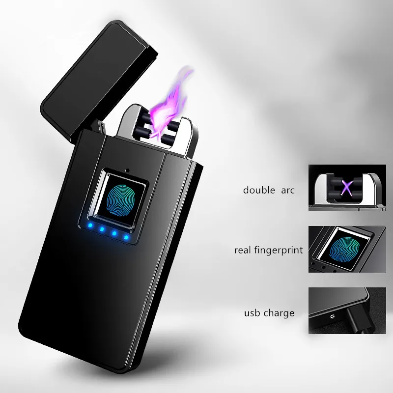

JOBON Arc Plasma Real Fingerprint Smart Charge Power Display Lighter For Boyfriend Father Christmas Gifts