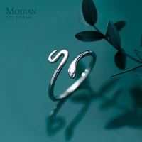 modian hot sale 925 sterling silver lovely snake shape open adjustable finger ring for women simple ring fine jewelry girl gift