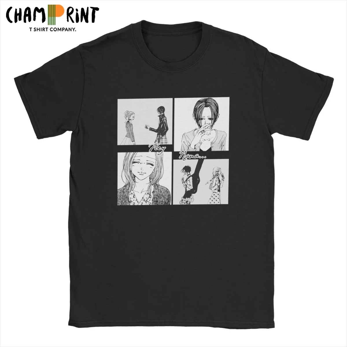 

Funny Hey Nana T-Shirt Men Round Neck Cotton T Shirts Nana Osaki Anime Manga Short Sleeve Tees Summer Tops