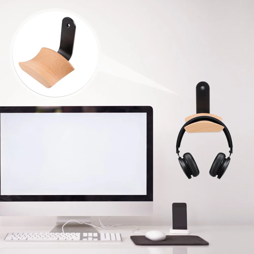 

Wooden Headphone Holder Sturdy Headphone Stand Practical Headset Storage Rack