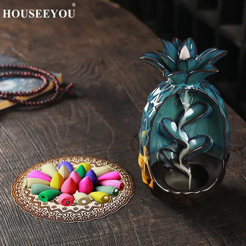 Новинка хит продаж курильница для ананаса рефлюкса черного потока ароматический