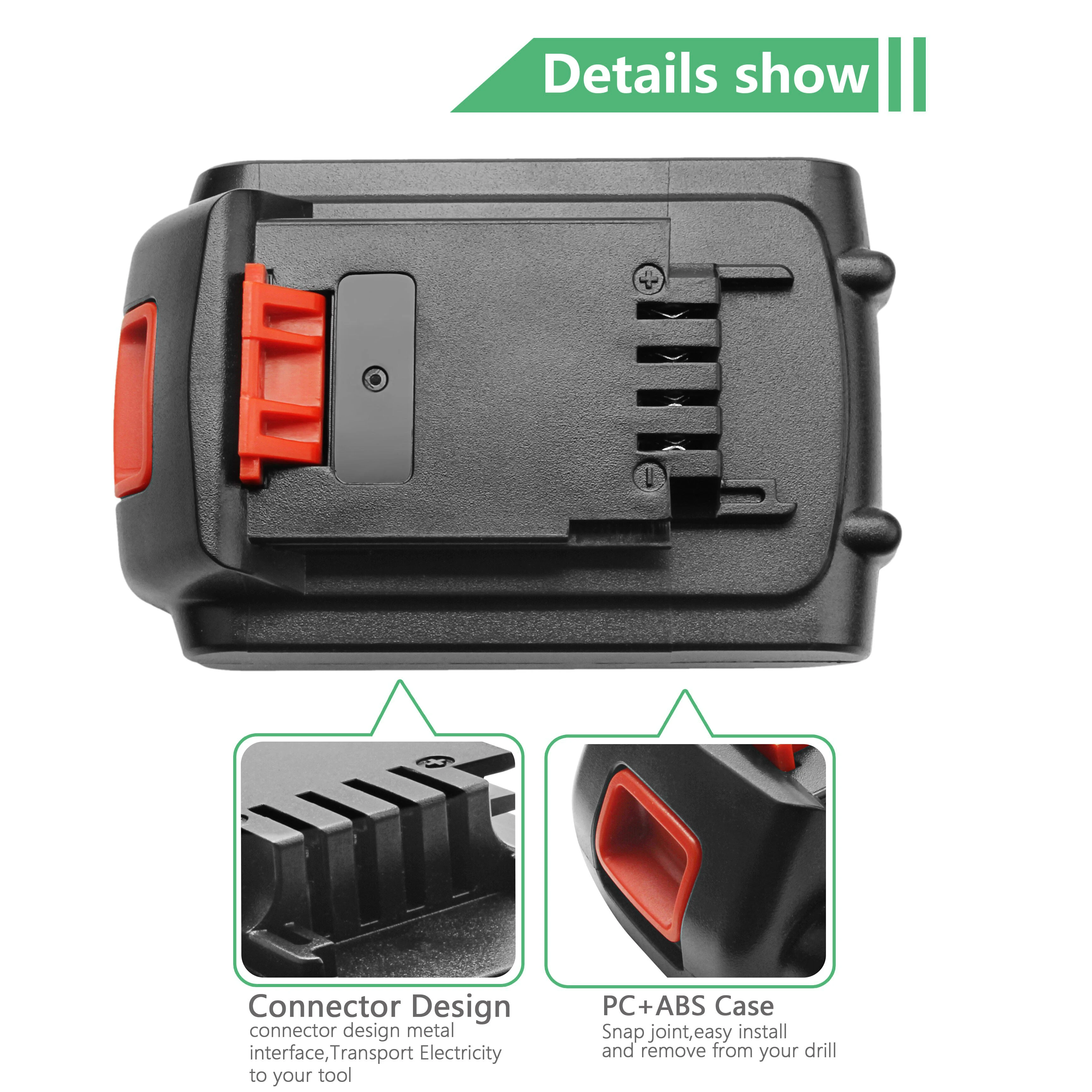 Аккумулятор Powtree 2000 мАч для Black & Decker LBXR20 20 вольт литиевый LB20 LCS1620 LDX220 батарейки