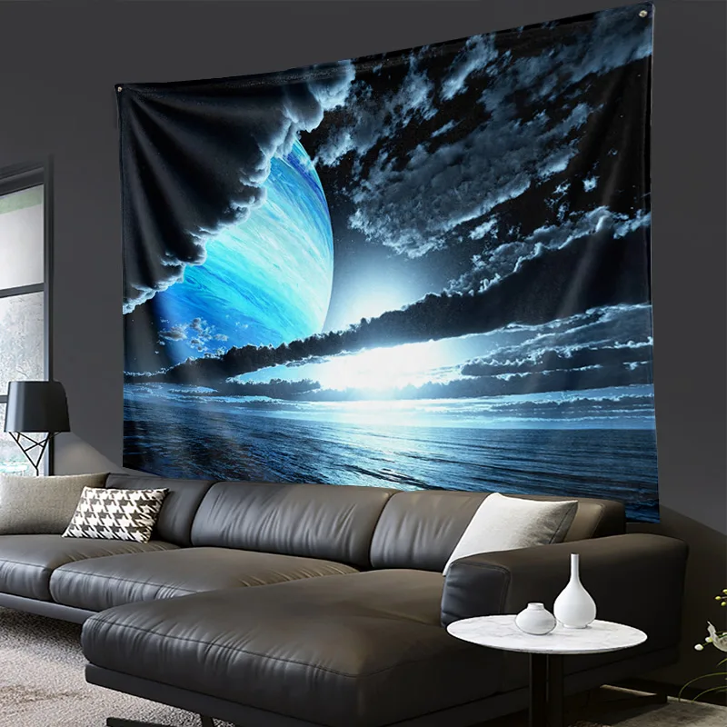 Тканевый фон для фотосъемки с изображением волн Луны моря 3D-печать на стене