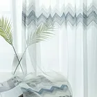 Новая китайская занавеска с волнистыми рядами, марлевая занавеска, занавеска для гостиной, столовой, спальни, Вышитое окно в китайском стиле