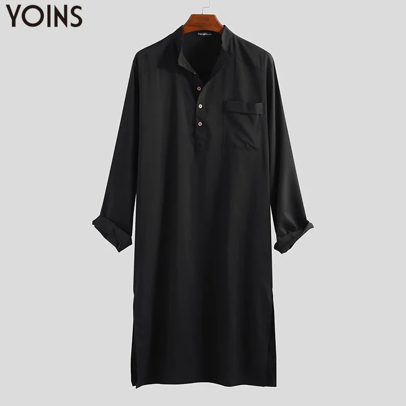 Мужской кафтан YOINS мусульманский с длинными рукавами в арабском стиле одежда