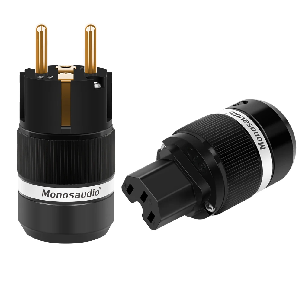 Monosaudio E100G/F100G 99.99% чистая медь 24K позолоченный штекер питания Schuko разъем IEC Женский