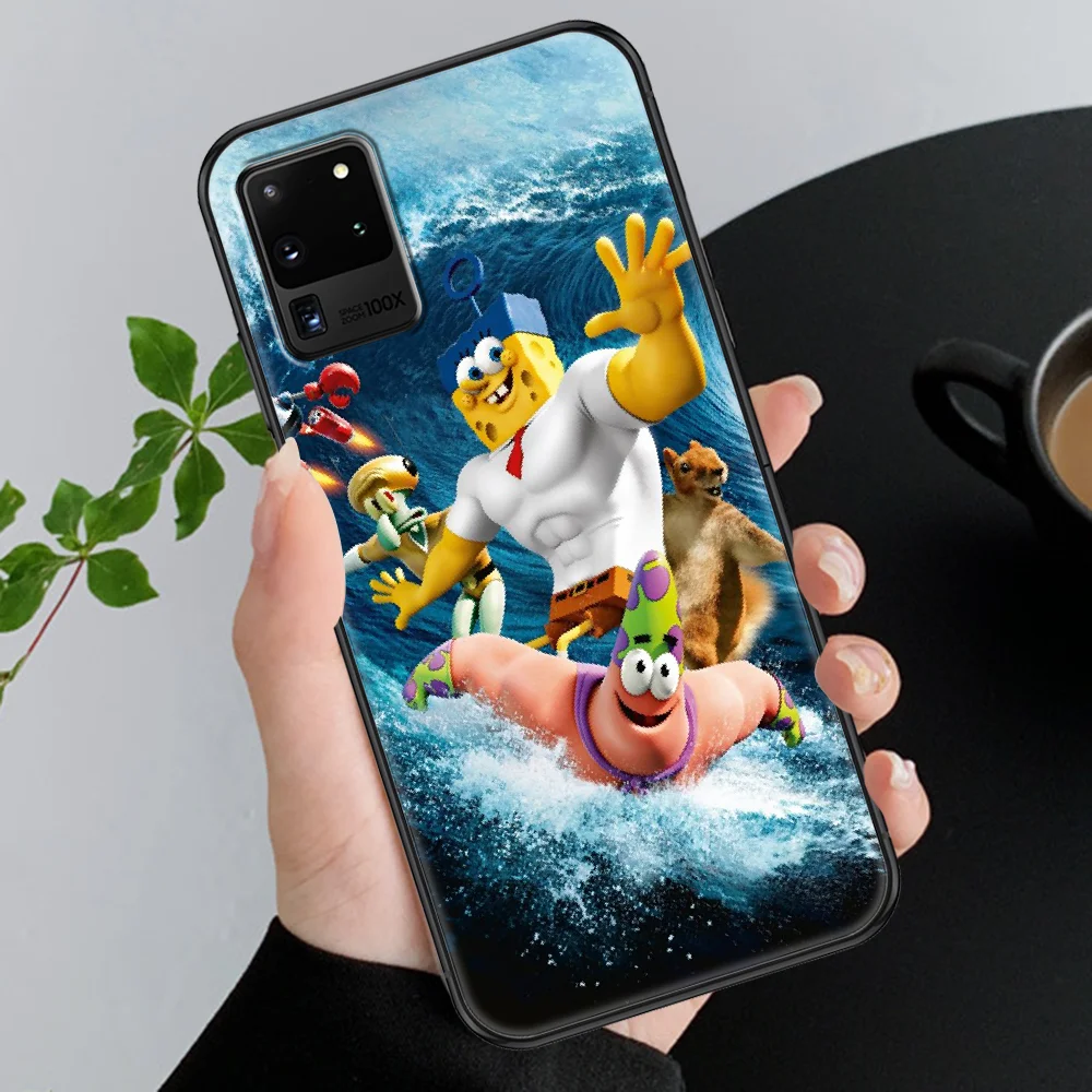 

Funny Sponge cartoon Bob Phone case For Samsung Galaxy Note 4 8 9 10 20 S8 S9 S10 S10E S20 Plus UITRA Ultra black painting prime
