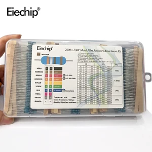 2600 шт.лот 14 Вт 1% резистор 130 значения  Металлические пленочные резисторы набор ,  0,25 Вт набор в ассортименте, набор резисторов, diy kit электроника, электронные компоненты