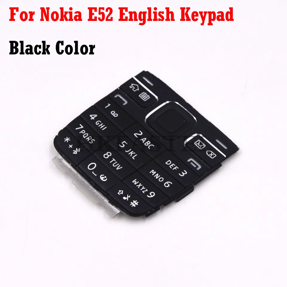 Black English Корпус для мобильного телефона Nokia E52 заменяет клавиатуру черного, серебристого и золотого цветов на английском или русском арабском иврите - Цвет: Black English