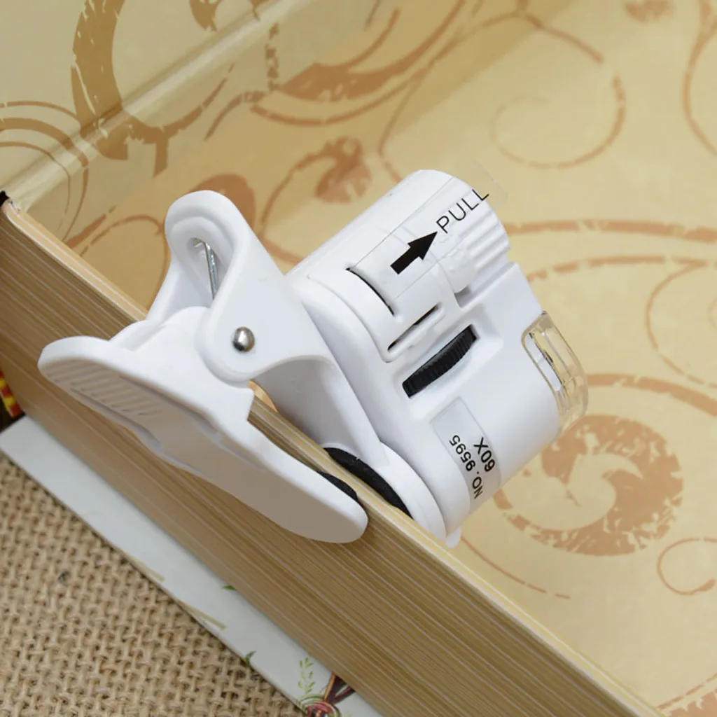 60X мобильный телефон микроскоп Лупа с светодиодный светильник для телефона