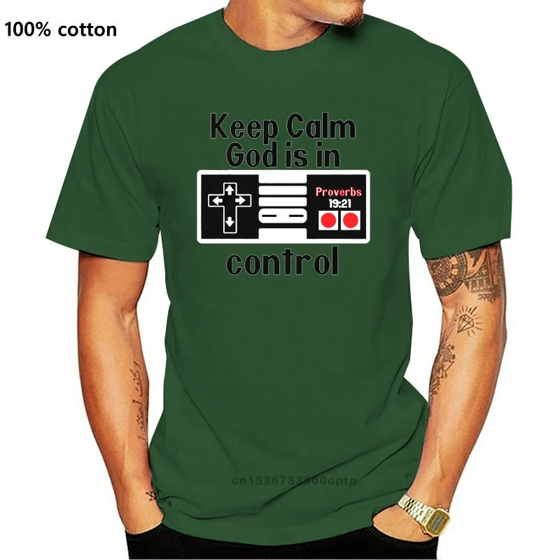 

Новая мужская футболка с надписью Keep calm God is in control, женская и Мужская футболка