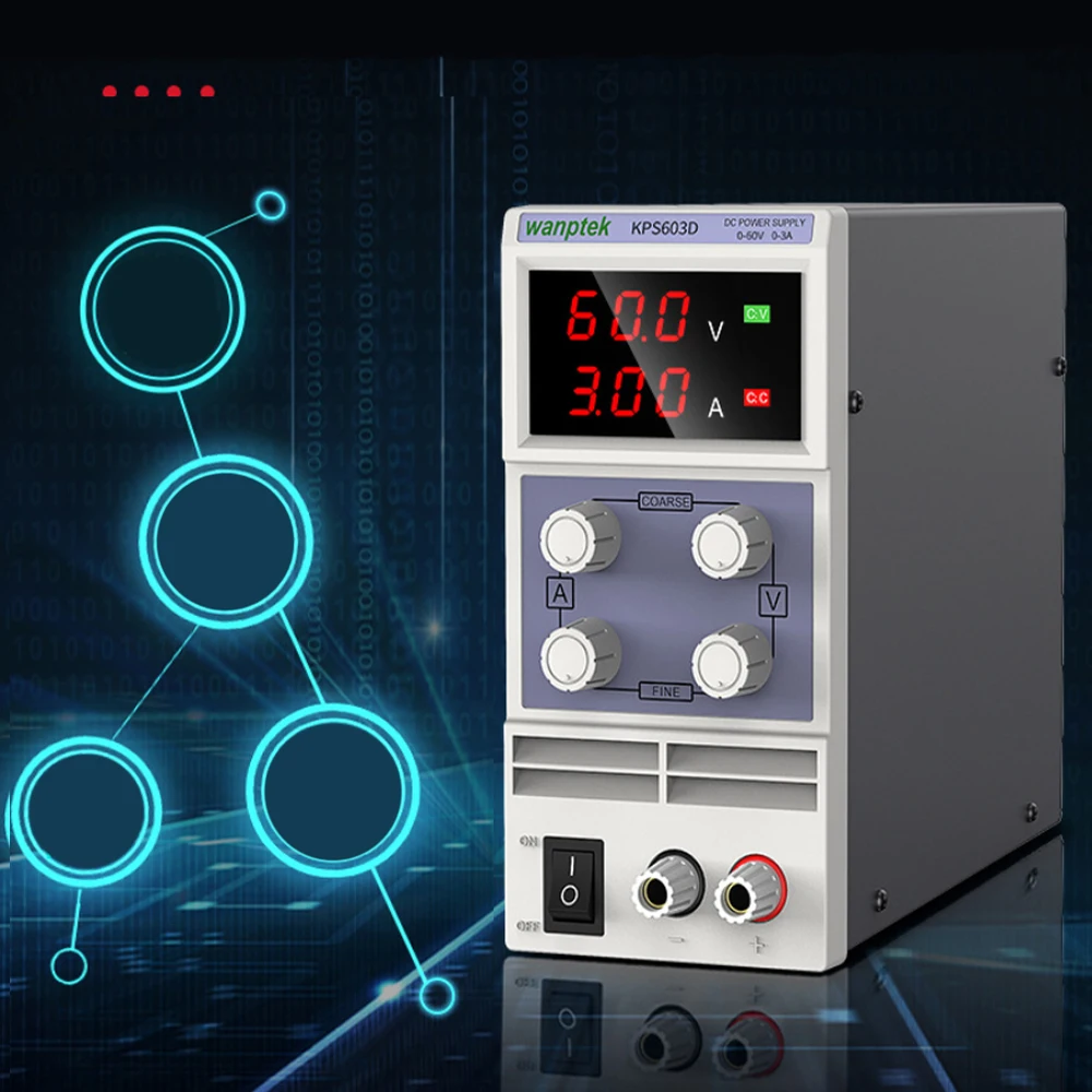 

KPS603D Adjustable Mini Switch DC Power Supply Output 0-60V 0-3A AC110/220V