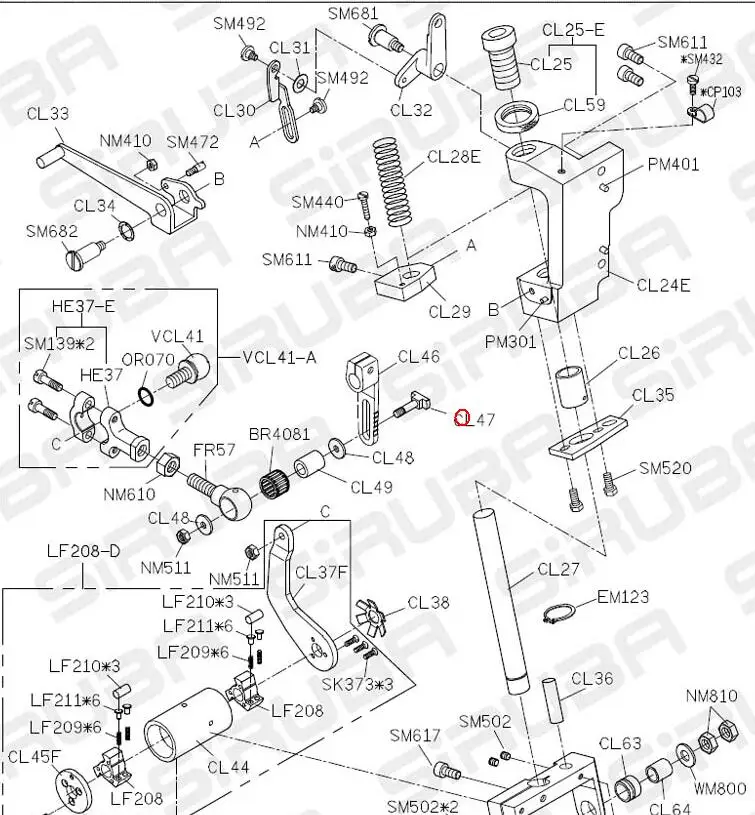 CL46 CL47 CL48 CL49 BR4081 CLOTH PULLER ADJUSTING SCREW USED FOR SIRUBA VC008 SEWING MACHINE SPARE PARTS | Дом и сад