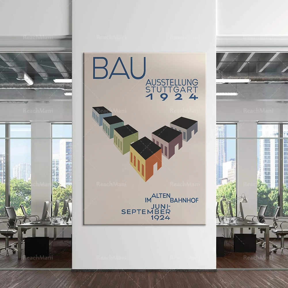 

1924 Bauhaus Exhibition Medieval Modern Poster Printing Switzerland Exhibition Stuttgart Modernism Art Geometry