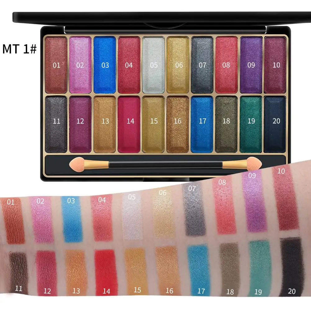 20 Colors Glitter Neon Shining Eyeshadow Palette Waterproof Smoky Eye Shadow Pallete Matte Powder Makeup |