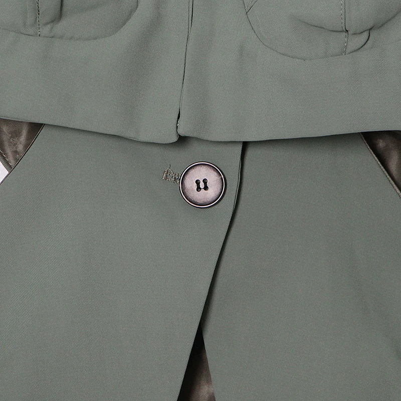 

SISPELL Personality Two-piece For Female Lapel Collar Long Sleeve Slimming Coat Hollow Out Straight Legs Pants Womens Set Tide