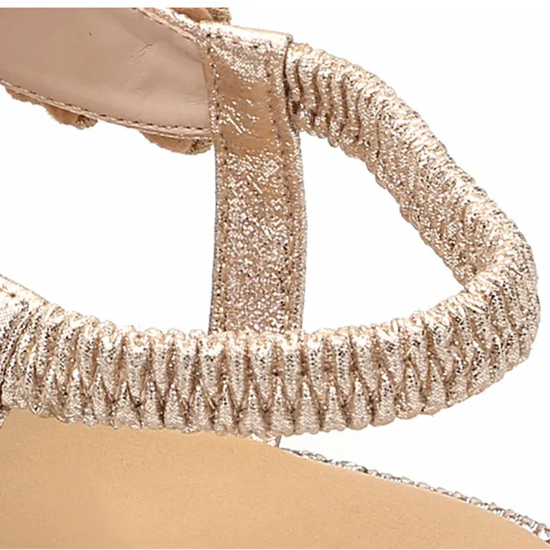 

Newly Women Colorful Rhinestone Flat Sandals Open Toe Instep Beach Casual Sandals DO99