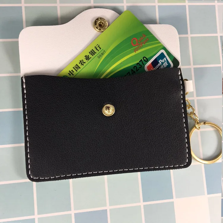 Портативный мини кошелек для карт женский модный универсальный монет брелок