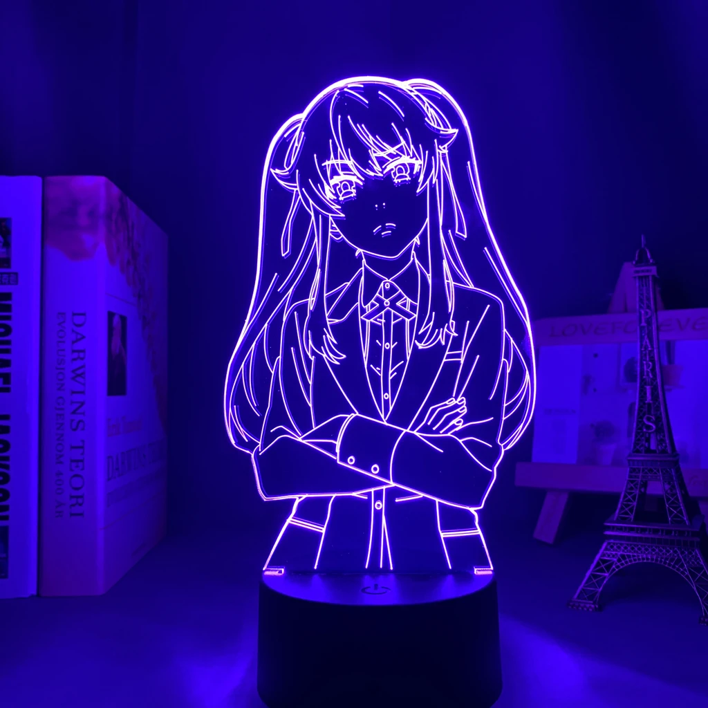 Kakegurui Meari Saotome Anime Led Light for Bedroom Decor Nightlight Kids Birthday Gift Manga Night Light Room Table 3d Lamp