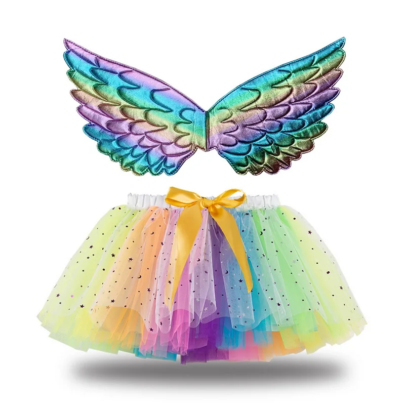 Юбка-пачка детская с радужным единорогом крыльями пони | Тематическая одежда и