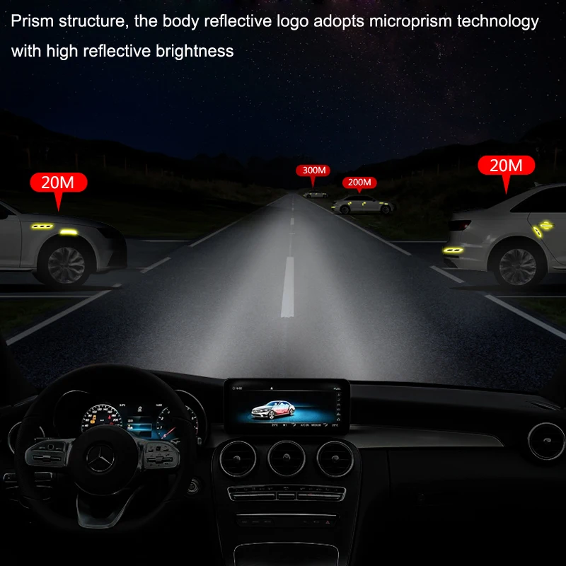 Car Handle Reflective Strips Warning Stickers For Mitsubishi Asx Lancer 10 Outlander Pajero Sport 9 Colt Carisma Galant Grandis |