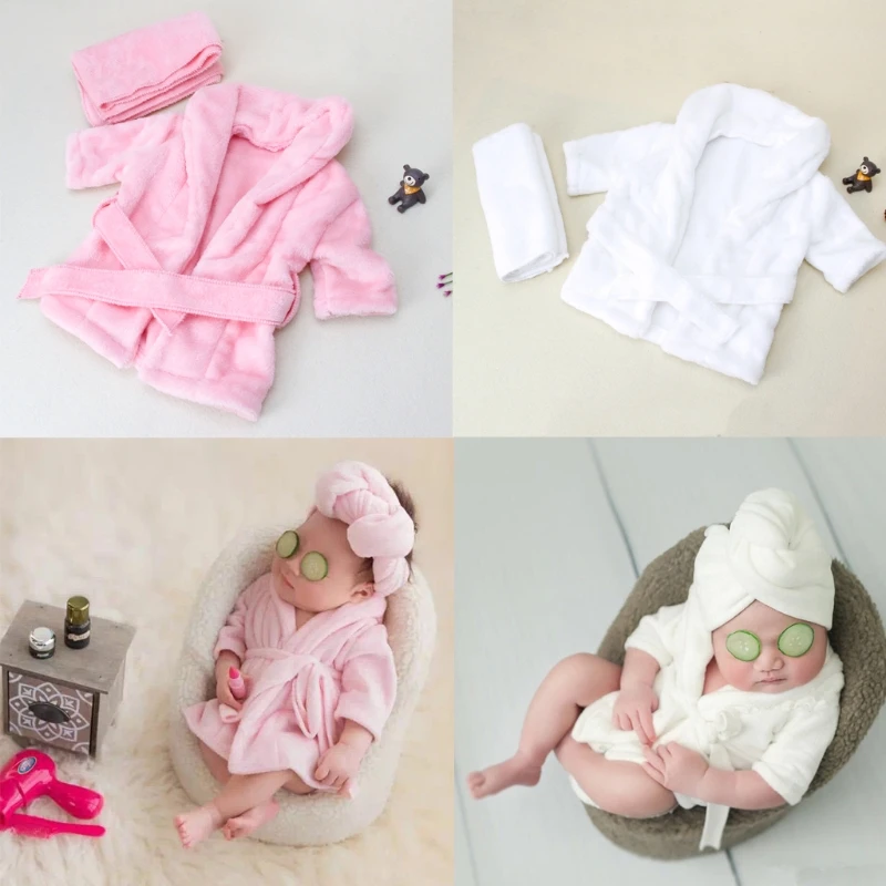 Super Soft Flannel Material Made Baby Towel Washcloth Set Infant Bath Newborn Photography Props Bathrobe 0-6M |
