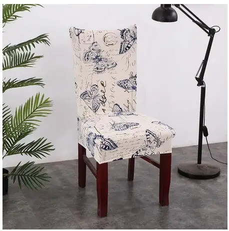 

Chair Cover High Back Protector Elastic Printing Seat Cover Removable For Dining Room Restaurant Office Wedding Hotel Banquet