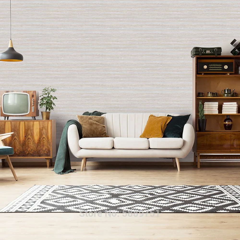 

Vinyl Gray Wood Contact Paper Self-Adhesive Wood PVC Wallpaper Waterproof Easy to Clean Desktop Renovation Decoration Sticker