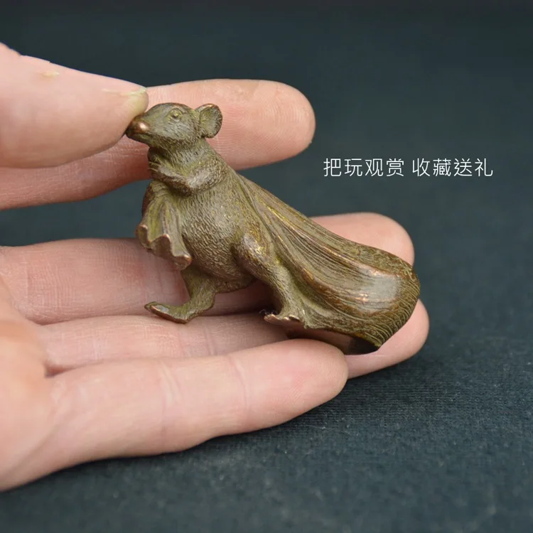 

LAOJUNLU Pure Copper Lucky Rat Ornaments Brass Retro Mouse