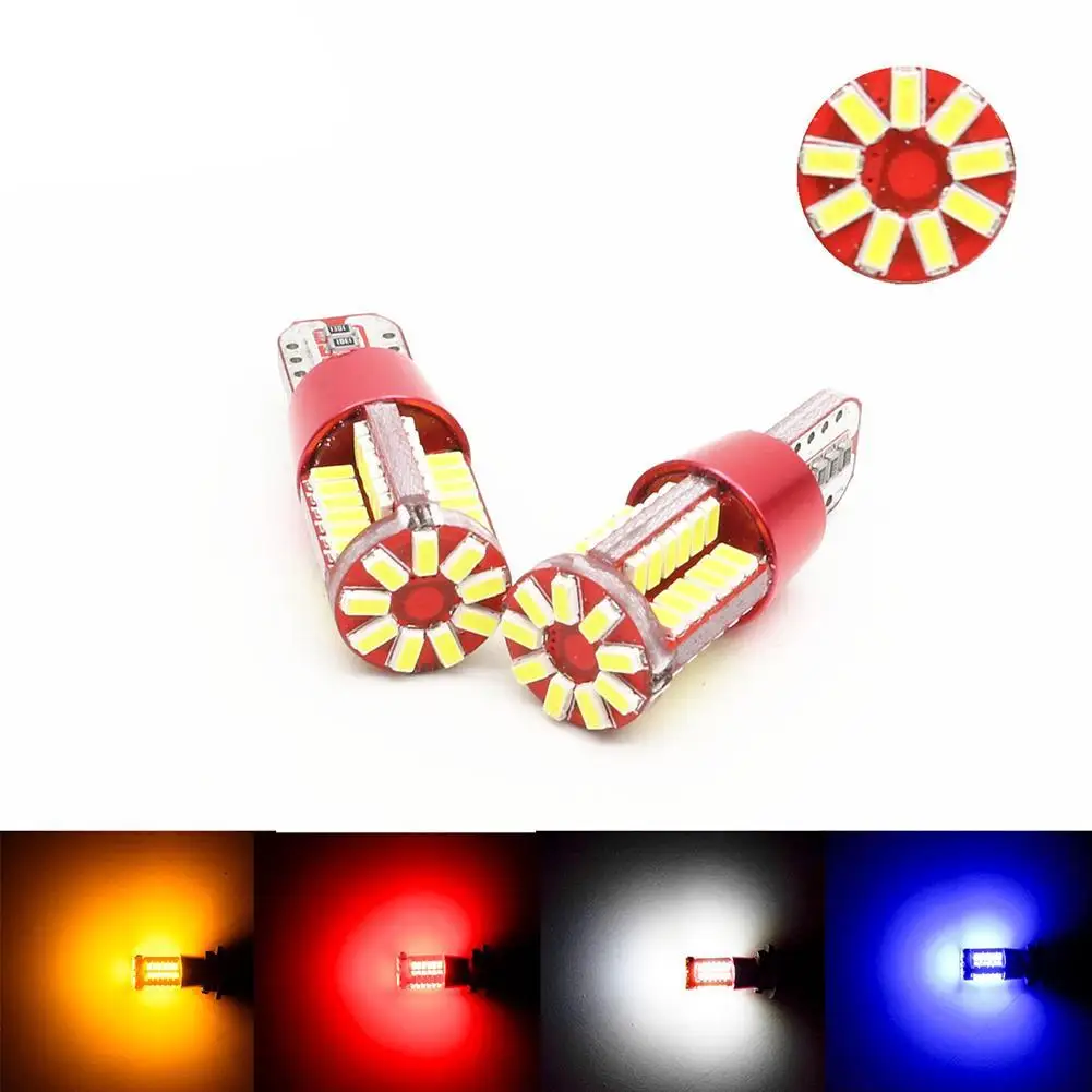 1 шт. T10 168 192 W5W 57 SMD 3014 Светодиодный Canbus без ошибок габаритный автомобильный фонарь парковочная лампа 57smd двигатель клиновидная лампа белый красный синий желтый