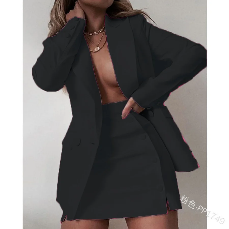 

New Plus Size 5XL Professional Clothes for Women Blazer and Skirt Set Suit Lady's 2 Pieces Sets for Office пиджак с юбкой