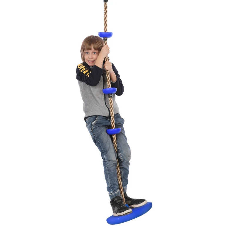 

Kids Outdoor Swing Climbing Rope with Platforms and Disc Swing Seat Jungle Gym Fitness Toy Birthday Gift for Children Garden Set