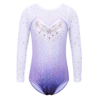baohulu long sleeve mesh patchwork leotards for girls toddler kids diamond gymnastics jumpsuit bodysuit teens gymnastics clothes