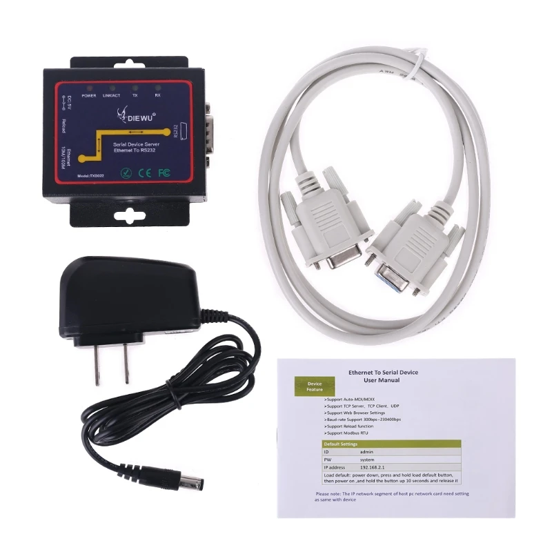 Последовательный Серверный модуль DB9 RJ45 в RS232 Ethernet TCP/IP конвертер связи с