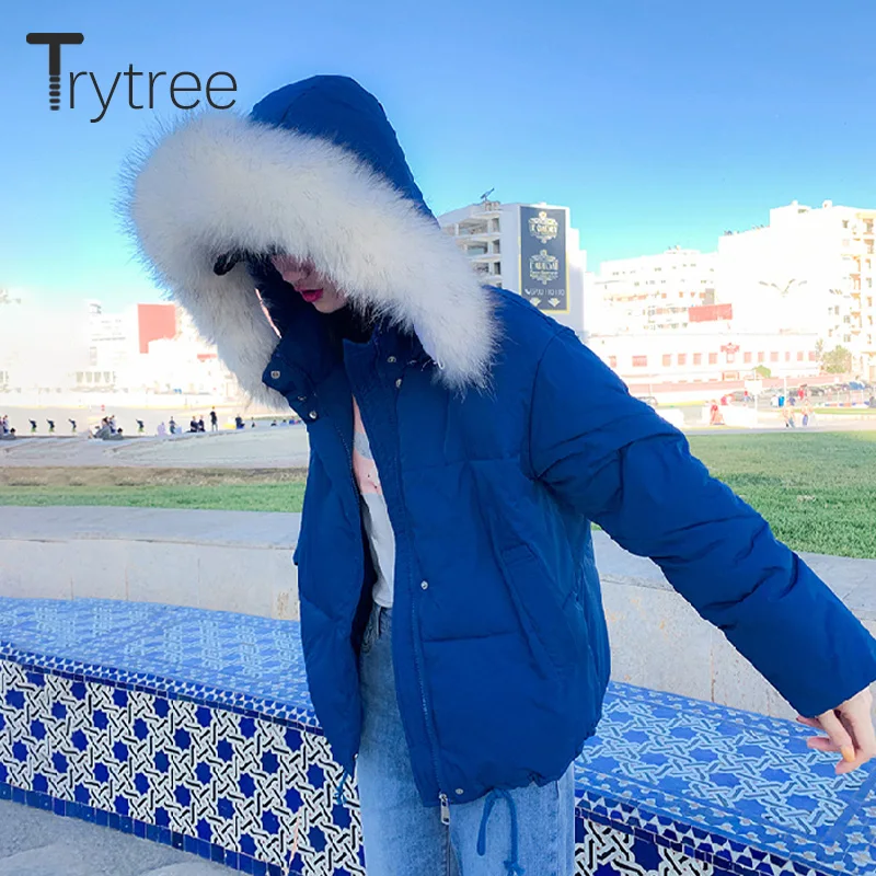 Trytree зимнее женское повседневное пальто с однотонными пуговицами на молнии