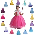 Платье для девочек, Детский костюм принцессы для косплея на Хэллоуин, детское красивое и чудовище, белоснежное маскарадное платье