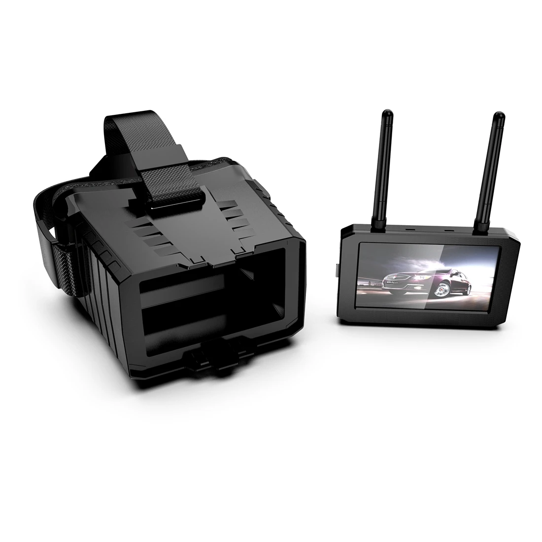 

Очки VR004 FPV Goggles 4,3 дюйма 800x480 5,8 ГГц 40CH 500lux Съемная видеогарнитура с видеорегистратором Replay 1200 мА · ч